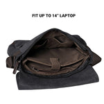 KAUKKO Canvas Vintage Messenger Bag Shoulder bag Leather Large Travel Crossbody bags for men women 14-inch Laptop