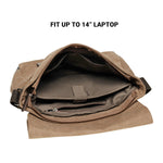 KAUKKO Canvas Vintage Messenger Bag Shoulder bag Leather Large Travel Crossbody bags for men women 14-inch Laptop