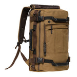 Canvas Travel Backpack Multi-Functional Bag Fits 17" Laptop, Large Capacity Hiking Backpack,