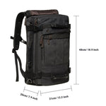 Canvas Travel Backpack Multi-Functional Bag Fits 17" Laptop, Large Capacity Hiking Backpack,