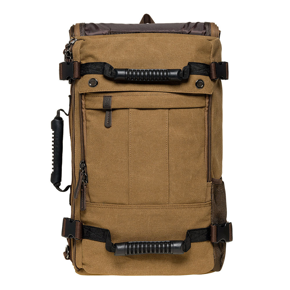 Canvas Travel Backpack Multi-Functional Bag Fits 17" Laptop, Large Capacity Hiking Backpack,