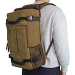 Canvas Travel Backpack Multi-Functional Bag Fits 17" Laptop, Large Capacity Hiking Backpack,