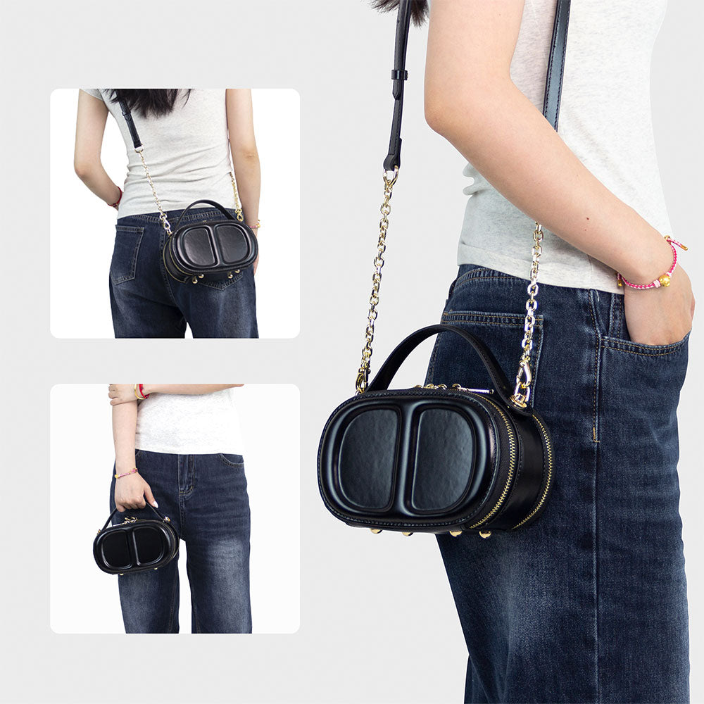KAUKKO Versatile Handbag Stylish Genuine Leather Crossbody Bag Designed for Women