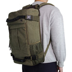 Canvas Travel Backpack Multi-Functional Bag Fits 17" Laptop, Large Capacity Hiking Backpack,