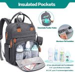 Diaper Bag Backpack - Baby Essentials Travel Tote - Multi Function Waterproof Diaper Bag, Travel Essentials Baby Bag with Changing Pad, Stroller Straps & Pacifier Case - Unisex