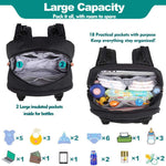Diaper Bag Backpack - Baby Essentials Travel Tote - Multi Function Waterproof Diaper Bag, Travel Essentials Baby Bag with Changing Pad, Stroller Straps & Pacifier Case - Unisex