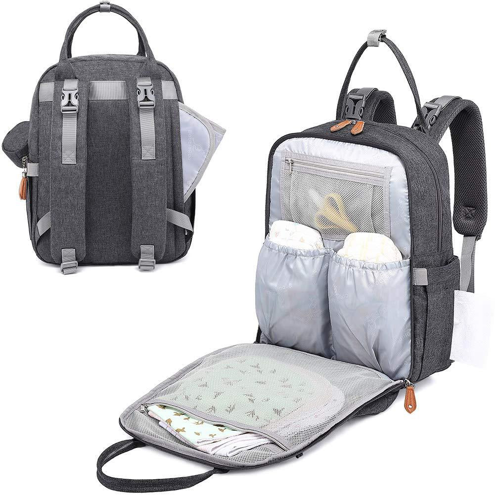 Diaper Bag Backpack - Baby Essentials Travel Tote - Multi Function Waterproof Diaper Bag, Travel Essentials Baby Bag with Changing Pad, Stroller Straps & Pacifier Case - Unisex