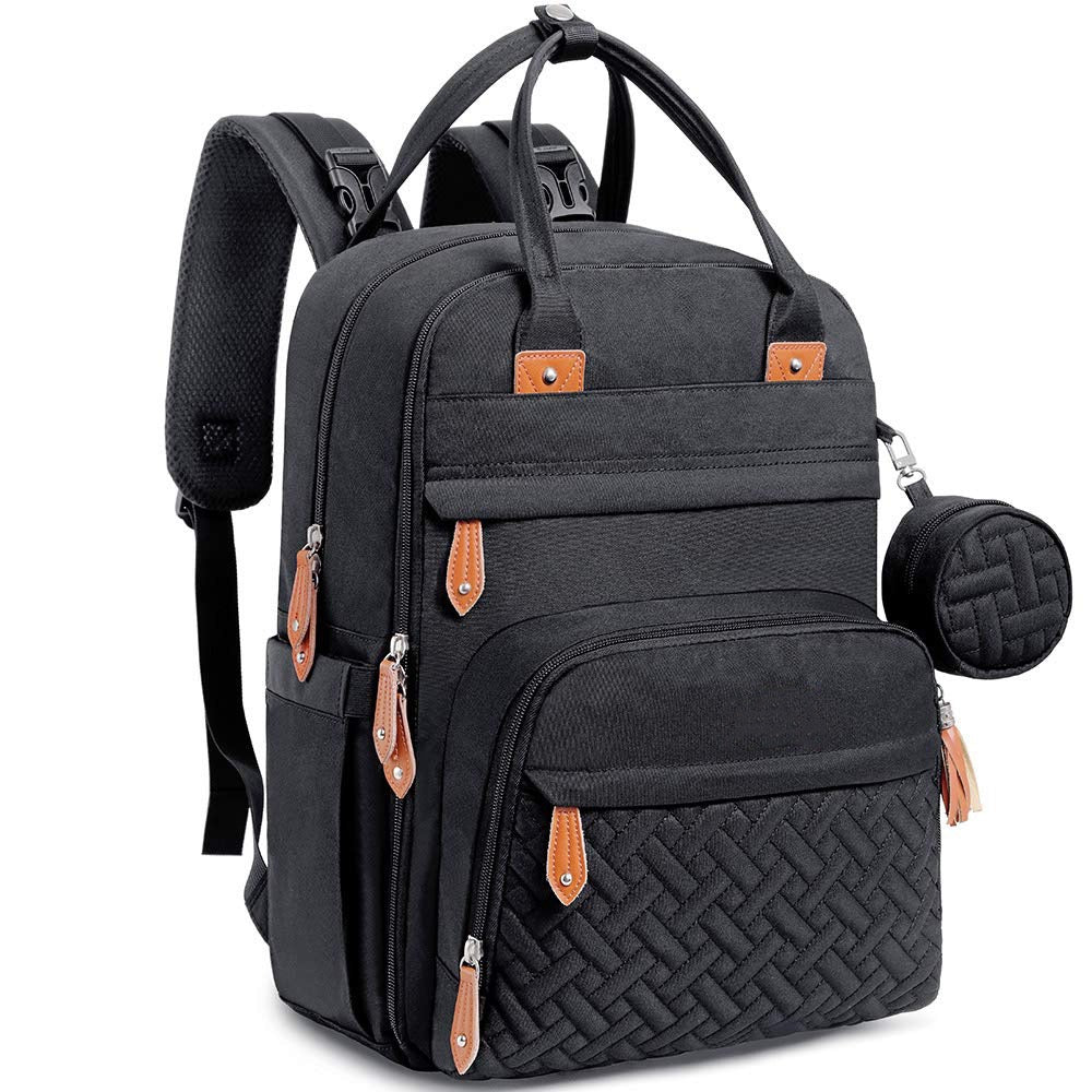 Diaper Bag Backpack - Baby Essentials Travel Tote - Multi Function Waterproof Diaper Bag, Travel Essentials Baby Bag with Changing Pad, Stroller Straps & Pacifier Case - Unisex