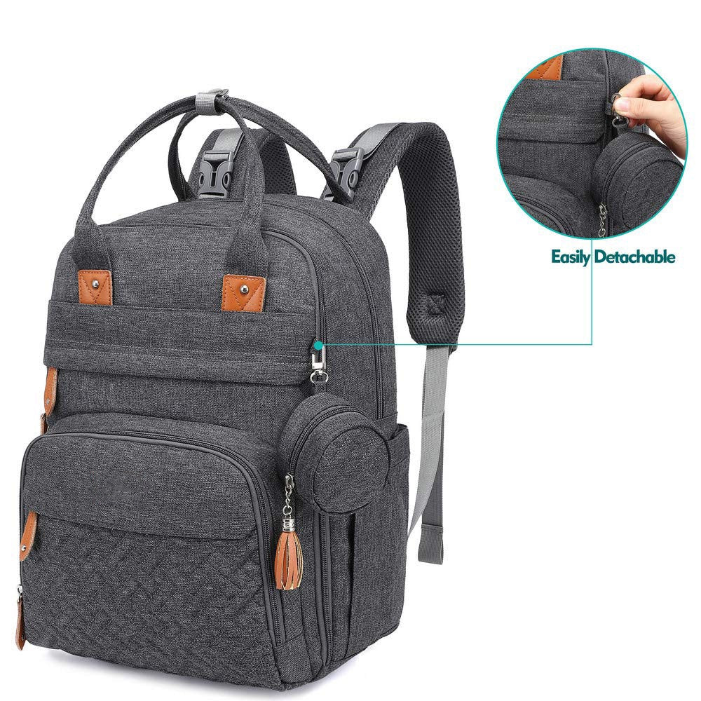 Diaper Bag Backpack - Baby Essentials Travel Tote - Multi Function Waterproof Diaper Bag, Travel Essentials Baby Bag with Changing Pad, Stroller Straps & Pacifier Case - Unisex