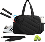KAUKKO Tennis Gym Bag for Women & Men, Tennis Bag Holds 2 Rackets with Shoe Compartment & Wet Pocket, Sports Duffle Bags fits up to 15.6" Laptop, Women Overnight Weekend Bag