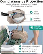 KAUKKO Tennis Gym Bag for Women & Men, Tennis Bag Holds 2 Rackets with Shoe Compartment & Wet Pocket, Sports Duffle Bags fits up to 15.6" Laptop, Women Overnight Weekend Bag