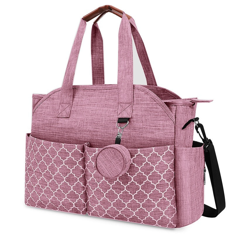 Diaper Bag Tote, Large Diaper Bag with Pacifier Case Travel Diaper Tote for Mom with Changing Station Multifunction