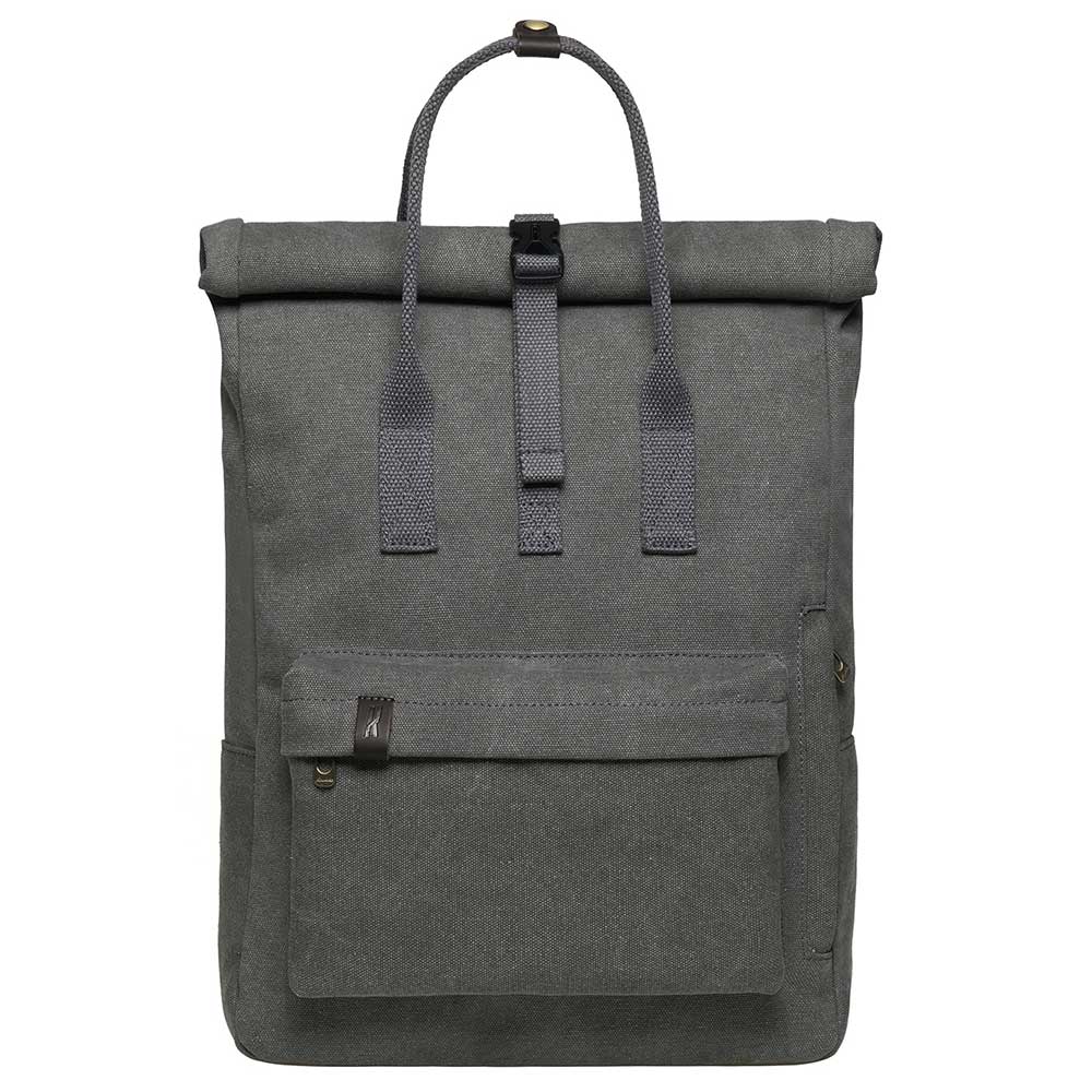 KAUKKO Vintage Canvas Rucksack Laptop Backpack for 12" Notebook for Women Men,School College Backpack (47-2-GREY)