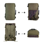 Canvas Travel Backpack Multi-Functional Bag Fits 17" Laptop, Large Capacity Hiking Backpack,