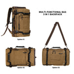 Canvas Travel Backpack Multi-Functional Bag Fits 17" Laptop, Large Capacity Hiking Backpack,