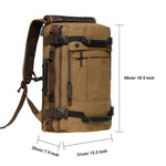 Canvas Travel Backpack Multi-Functional Bag Fits 17" Laptop, Large Capacity Hiking Backpack,