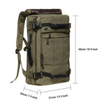 Canvas Travel Backpack Multi-Functional Bag Fits 17" Laptop, Large Capacity Hiking Backpack,