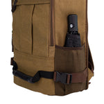 Canvas Travel Backpack Multi-Functional Bag Fits 17" Laptop, Large Capacity Hiking Backpack,