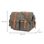 KAUKKO Canvas Messenger Bag - Vintage Crossbody Shoulder Bag Military Satchel