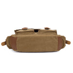 KAUKKO Canvas Messenger Bag - Vintage Crossbody Shoulder Bag Military Satchel, Khaki