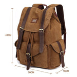 KAUKKO Retro Canvas Bag Outdoor School Backpack Travel Casual Hiking Rucksack  ( Khaki )