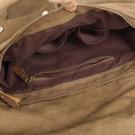 KAUKKO Canvas Messenger Bag - Vintage Crossbody Shoulder Bag Military Satchel, Khaki