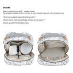 Diaper Bag Backpack - Breast Pump Bag, Removable Cooler Compartment, Double Layer