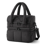 Lunch Bag Women, Double Deck Insulated Lunch Box, Quilted Puffer Lunch Tote, Leakproof, Durable & Reusable Large Lunch Cooler For Work Picnic Travel Meal Prep