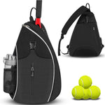 Tennis Bag, Tennis Sling Backpack Crossbody Water Resistant for Men Women, Compatible for Pickleball Badminton Rackets