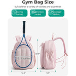 Tennis Gym Bag for Women, Tennis Bag Holds 2 Rackets with Shoe Compartment & Wet Pocket, Sports Duffle Bags fits up to 15.6" Laptop, Women Overnight Weekend Bag