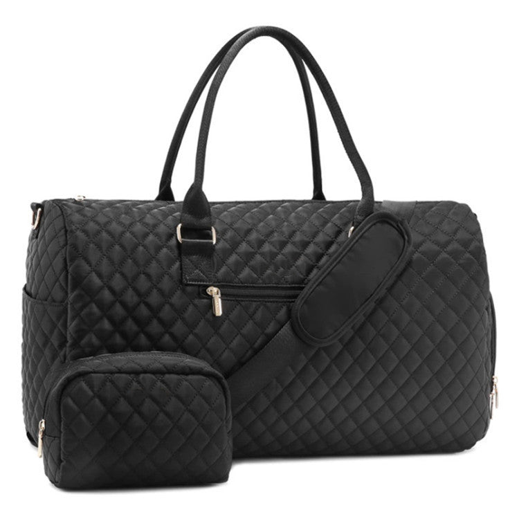 Quilted Travel Duffle Bag Weekender Bag Large Puffer Overnight Bags Soft Puffy Duffel Bag Carry on Gym Bag Lightweight Personal Item Travel Bag for Trips Business Sport Airplane
