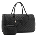 Quilted Travel Duffle Bag Weekender Bag Large Puffer Overnight Bags Soft Puffy Duffel Bag Carry on Gym Bag Lightweight Personal Item Travel Bag for Trips Business Sport Airplane