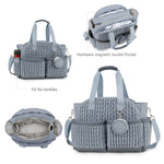 Diaper Tote Quilted Mommy Bag Function Maternity Baby Bag Diaper Changing Messenger with Shoulder Strap Wet Pocket