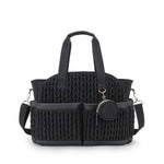 Diaper Tote Quilted Mommy Bag Function Maternity Baby Bag Diaper Changing Messenger with Shoulder Strap Wet Pocket