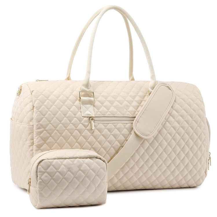Quilted Travel Duffle Bag Weekender Bag Large Puffer Overnight Bags Soft Puffy Duffel Bag Carry on Gym Bag Lightweight Personal Item Travel Bag for Trips Business Sport Airplane