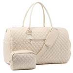 Quilted Travel Duffle Bag Weekender Bag Large Puffer Overnight Bags Soft Puffy Duffel Bag Carry on Gym Bag Lightweight Personal Item Travel Bag for Trips Business Sport Airplane