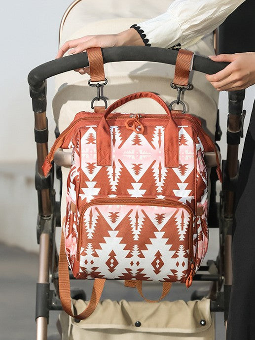 Diaper Bag Backpack Travel Backpack Purses Western Multi-Function Baby Bags for Mom with Waterproof Insulated Pockets