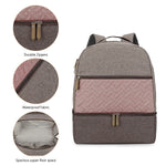 Diaper Bag Backpack - Breast Pump Bag, Removable Cooler Compartment, Double Layer