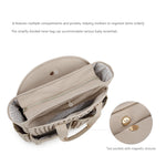 Diaper Tote Quilted Mommy Bag Function Maternity Baby Bag Diaper Changing Messenger with Shoulder Strap Wet Pocket