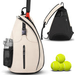 Tennis Bag, Tennis Sling Backpack Crossbody Water Resistant for Men Women, Compatible for Pickleball Badminton Rackets
