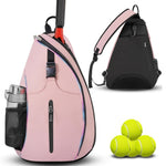 Tennis Bag, Tennis Sling Backpack Crossbody Water Resistant for Men Women, Compatible for Pickleball Badminton Rackets