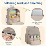 Diaper Bag Small Diaper Backpack Stylish Baby Travel Backpacks with Insulated Pockets, Changing Pad, Stroller Straps