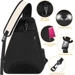 Tennis Bag, Tennis Sling Backpack Crossbody Water Resistant for Men Women, Compatible for Pickleball Badminton Rackets