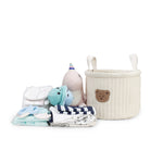Bear Storage Bucket Beige Cotton Basket Diaper Bag Large Capacity Bin for Home Nursery Room