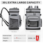Large Waterproof Insulated Cooler Backpack for Men & Women, Leak Proof Cooler Backpack for Camping, Beach, Fishing, Picnic, Travel, Outdoor, 30L, 48Cans