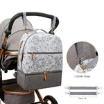 Diaper Bag Backpack - Breast Pump Bag, Removable Cooler Compartment, Double Layer