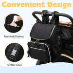 Diaper Bag Backpack - Baby Essentials Travel Tote - Multi-Function Waterproof Diaper Bag - Travel Essentials Baby Bag with Stroller Straps - Unisex