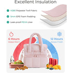 Lunch Bag Women, Double Deck Insulated Lunch Box, Quilted Puffer Lunch Tote, Leakproof, Durable & Reusable Large Lunch Cooler For Work Picnic Travel Meal Prep