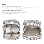 Diaper Bag Backpack - Breast Pump Bag, Removable Cooler Compartment, Double Layer