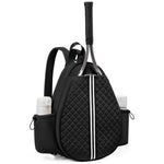 Tennis Bag, Quilted Tennis Sling Crossbody Backpack, Water Resistant Tennis Racket Bags for Women Men, Suitable for Pickleball Tennis Badminton